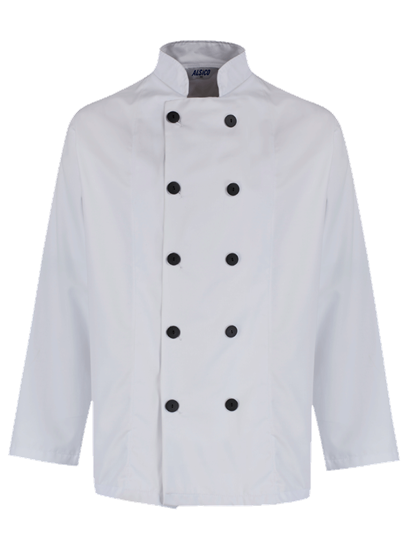 Picture of Unisex Chefs Jacket Black Button Long Sleeve