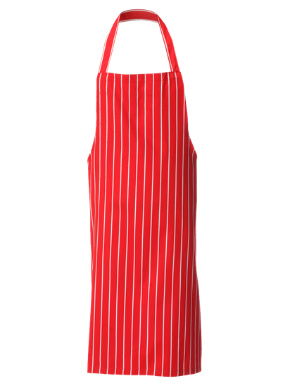 Picture of Butchers Bib Apron - Red/White