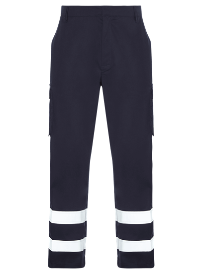 Picture of Industrial Reflective Tape Cargo Trousers - Blue Shadow