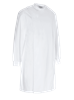 lab coat with cuffed sleeves and high neck and hidden buttons