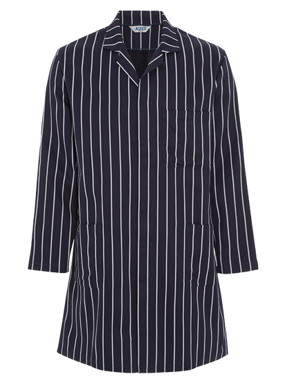 Picture of Butchers Stripe Coat (255gsm) - Navy/White