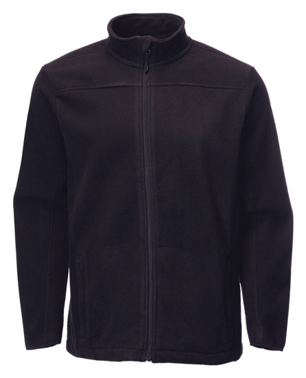 front of navy micro fleece jacket