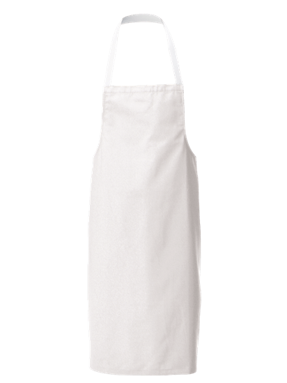 super white with white halterneck apron