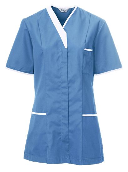 hospital blue and white modern tunic