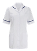 female advantage tunic in super white with navy trim