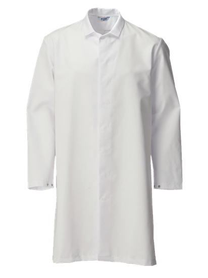 white food trade coat with no pockets