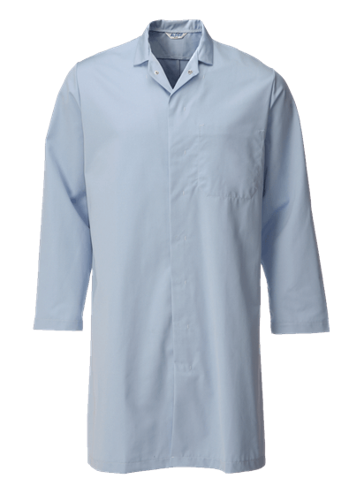 light blue food trade coat with upper pocket