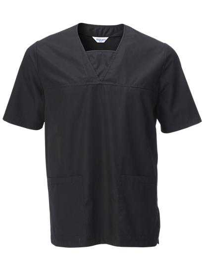 black unisex scrub top