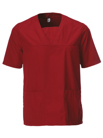 unisex scrub top in burgundy