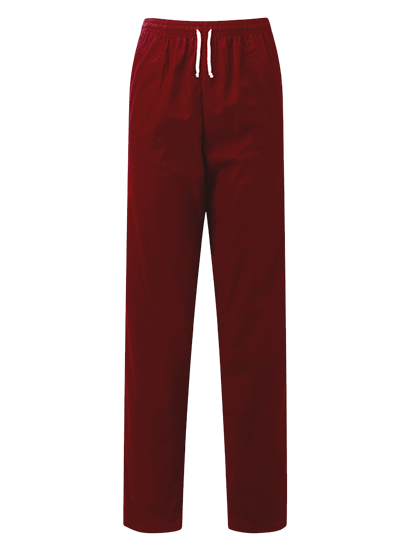 unisex scrub trouser in burgundy