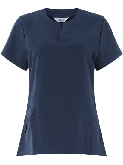 front of female stretch scrub tunic