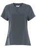 front of 4 way stretch tunic slate grey