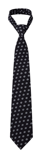 Picture of Print Tie - Navy/White Fleur Print