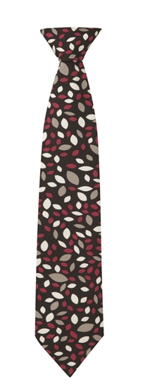 Picture of Print Tie - Black/Cerise Lauren Print