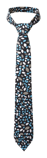 Picture of Print Tie - Navy/Aqua Lauren Print