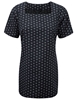 Picture of Looser Fit Square Neck Longline Blouse - Navy/White Ella Print