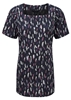 Picture of Looser Fit Square Neck Longline Blouse - Navy/Rose Amelia Print