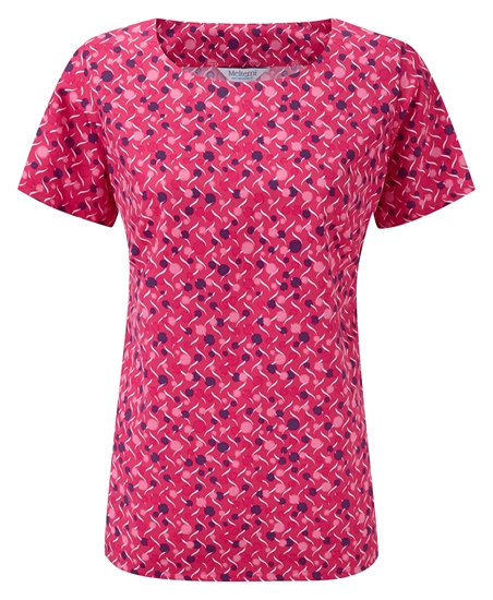 Picture of Round Neck Blouse - Cerise/Purple Chloe Print