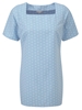 Picture of Looser Fit Square Neck Longline Blouse - Light Blue/White Ella Print