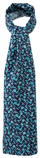 Picture of Long Scarf - Navy/Aqua Chloe Print