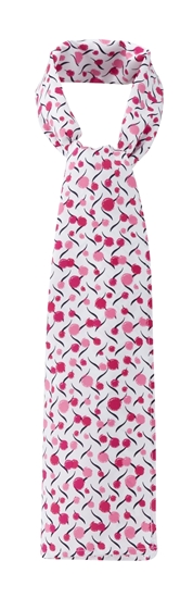 Picture of Long Scarf - White/Pink Chloe Print