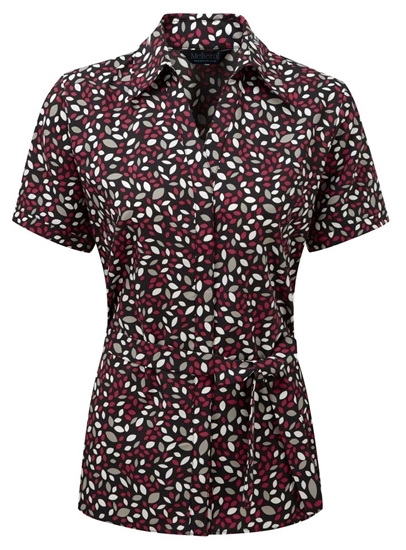 Picture of Looser Style Blouse - Black/Cerise Lauren Print