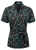 Picture of Looser Style Blouse - Black/Turquoise Amelia Print