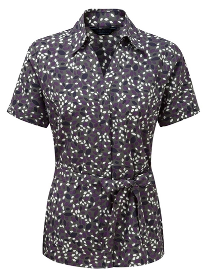 Picture of Looser Style Blouse - Grey/Amethyst Lauren Print