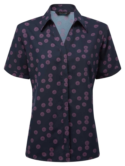 Picture of Looser Style Blouse - Navy/Pink Sienna Print