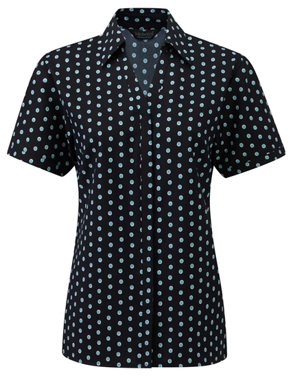 Picture of Looser Style Blouse - Navy/Aqua/White Ella Print