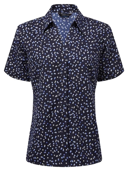 Picture of Looser Style Blouse - Navy/Lavender/Grey Print