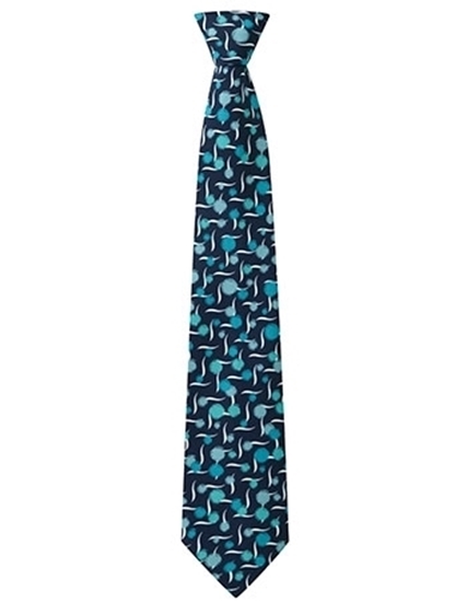 Picture of Print Tie - Navy/Aqua Chloe Print