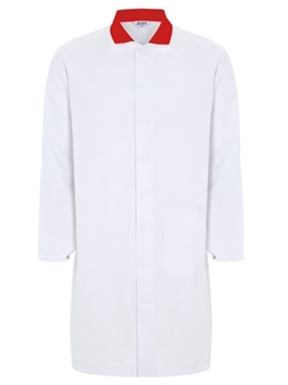 Picture of Food Trade Coat - Super White Red Collar