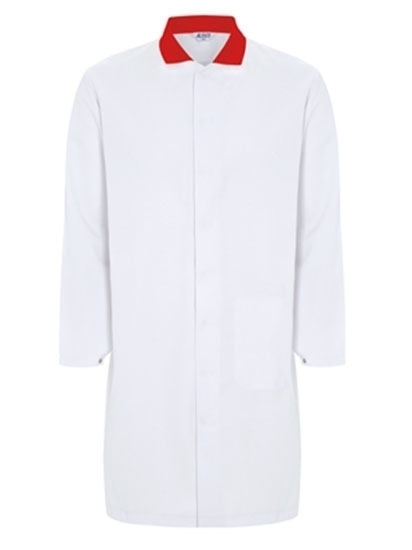 Picture of Food Trade Coat- Super White Red Collar