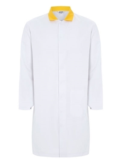 Picture of Food Trade Coat - Super White Yellow Collar