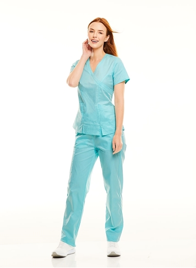 Picture of Spirit Women's Mock Wrap Scrub Tunic - Wave