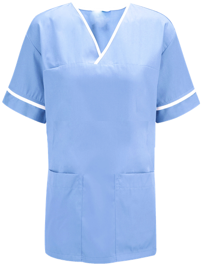 Picture of Unisex Smart Scrub Tunic - Sky Blue/White 