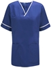 Picture of Unisex Smart Scrub Tunic - Royal Blue/White 