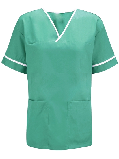 Picture of Unisex Smart Scrub Tunic - Jade/White 