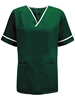 Picture of Unisex Smart Scrub Tunic - Bottle Green/White 