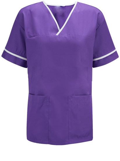 Picture of Unisex Smart Scrub Tunic - Purple/White 