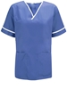 Picture of Unisex Smart Scrub Tunic - Metro Blue/White 