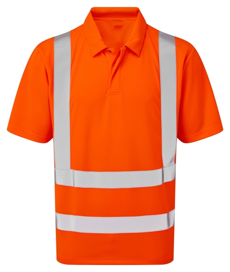 Picture of Industrial Launderable Hi-visbility Short Sleeve Polo Shirt - Orange