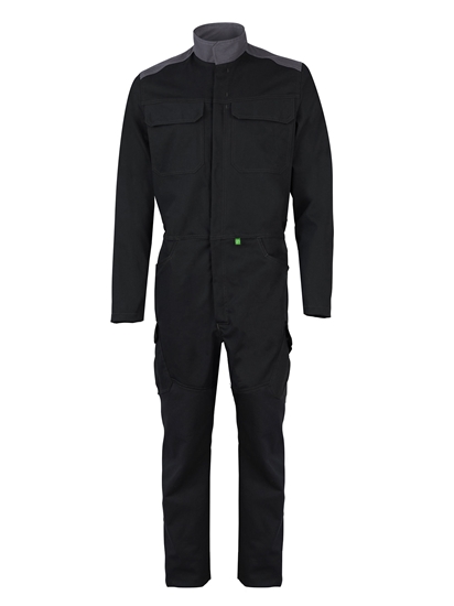 Picture of Stretch Contrast Coverall - Black/Grey