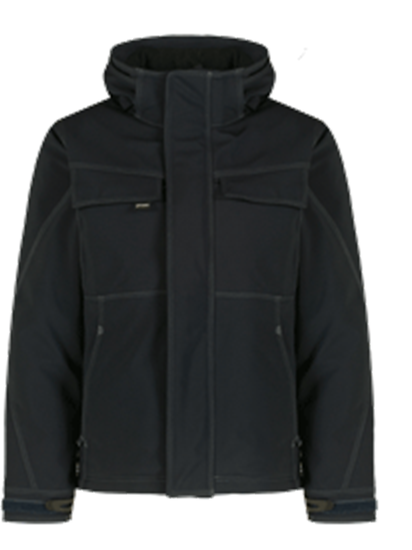 Picture of Quilted Hooded Softshell Jacket - Black