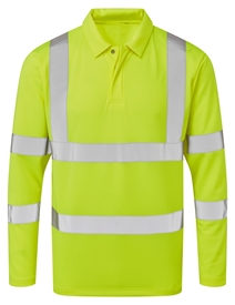 Picture of Industrial Launderable Hi-visibility Long sleeve Polo Shirt