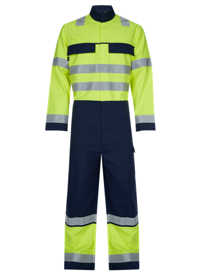 Picture of Gryzko Multi-Protect Coverall - Hi Vis Yellow/Navy