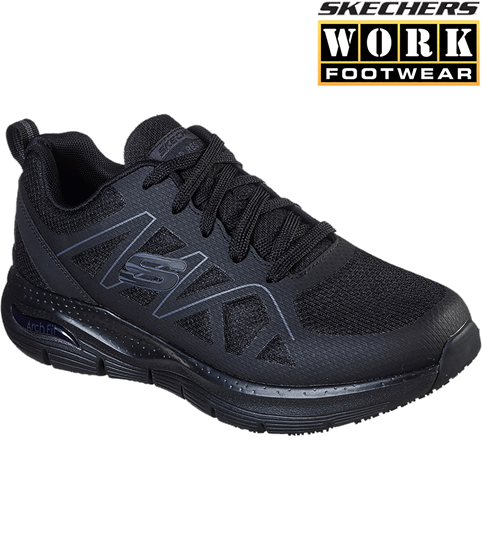 Picture of Skechers Male Arch Fit Work Trainer - Black