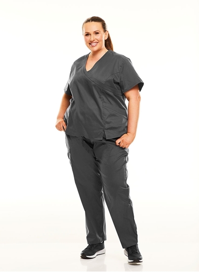 Picture of Spirit Women's Mock Wrap Scrub Tunic - Charcoal