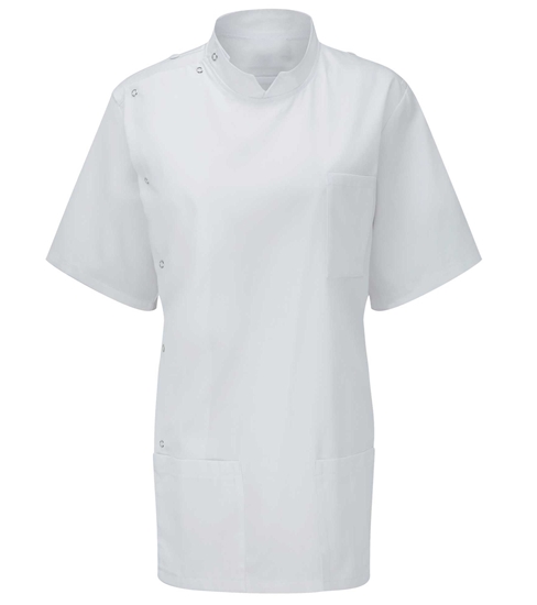 Picture of Advantage Side Fastening Tunic With Epaulette Bars And Buttons - White